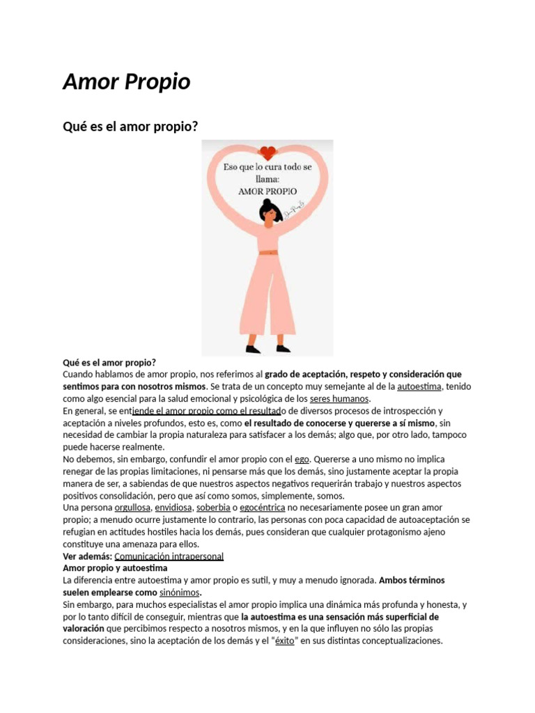 Amor Propio | PDF | Autoestima | Amor