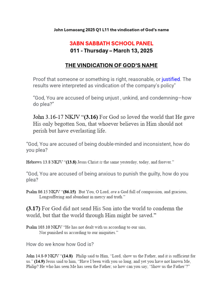Vindication of God's Name Explained | PDF | Jesus | Religious Belief ...