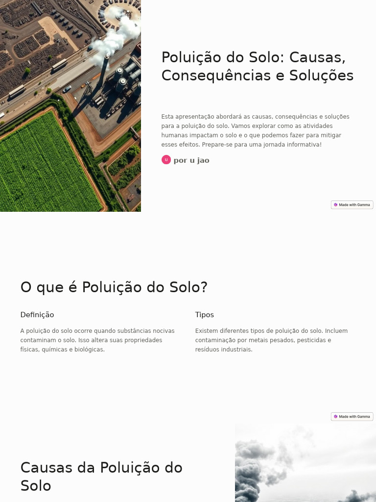Causas e Consequências da Poluição do Solo | PDF | Poluição | Água