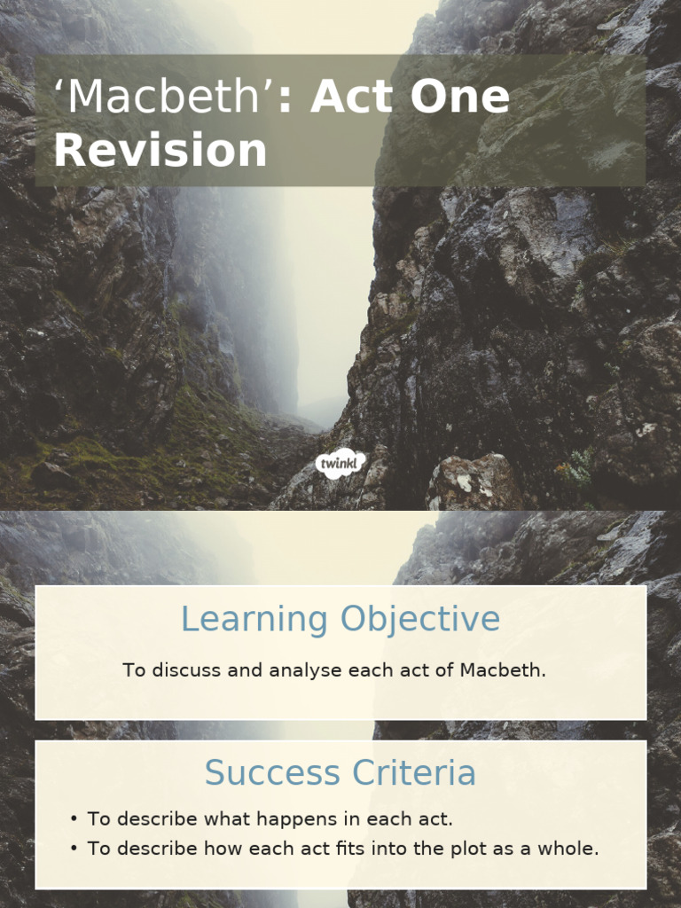 Plot Revision Act 1 | PDF | Macbeth