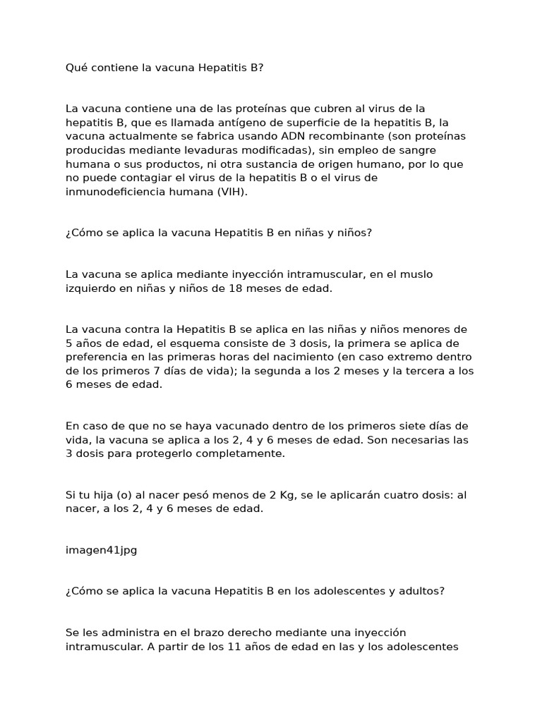 Esquema de Vacunación Hepatitis B | PDF | Hepatitis B | Hepatitis