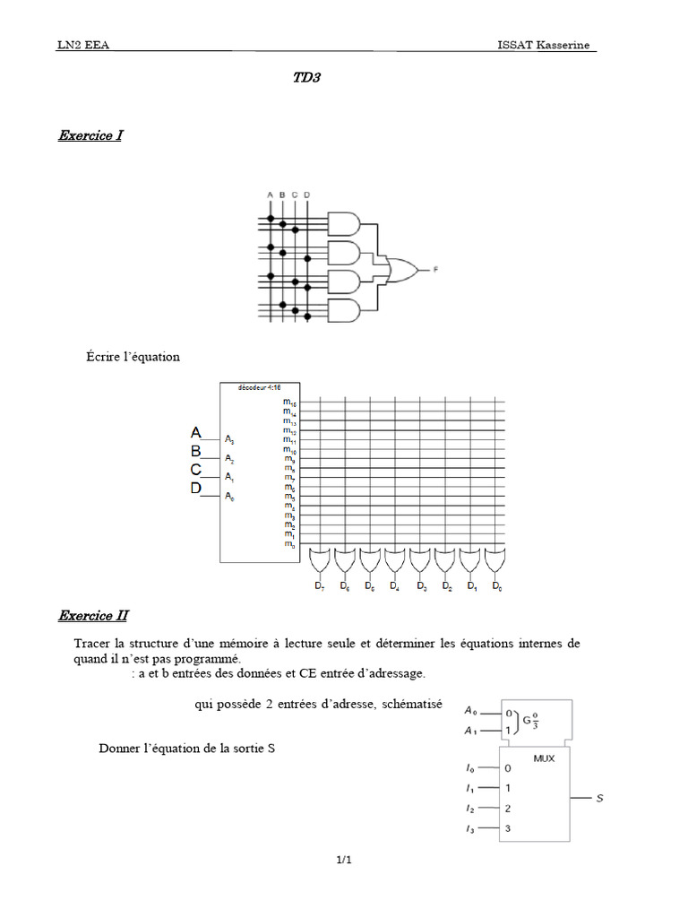 Programmation PROM et Multiplexeur en TD3 | PDF