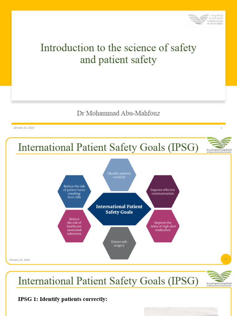 Patient Safety Goals and Interventions | PDF | Patient Safety | Risk ...