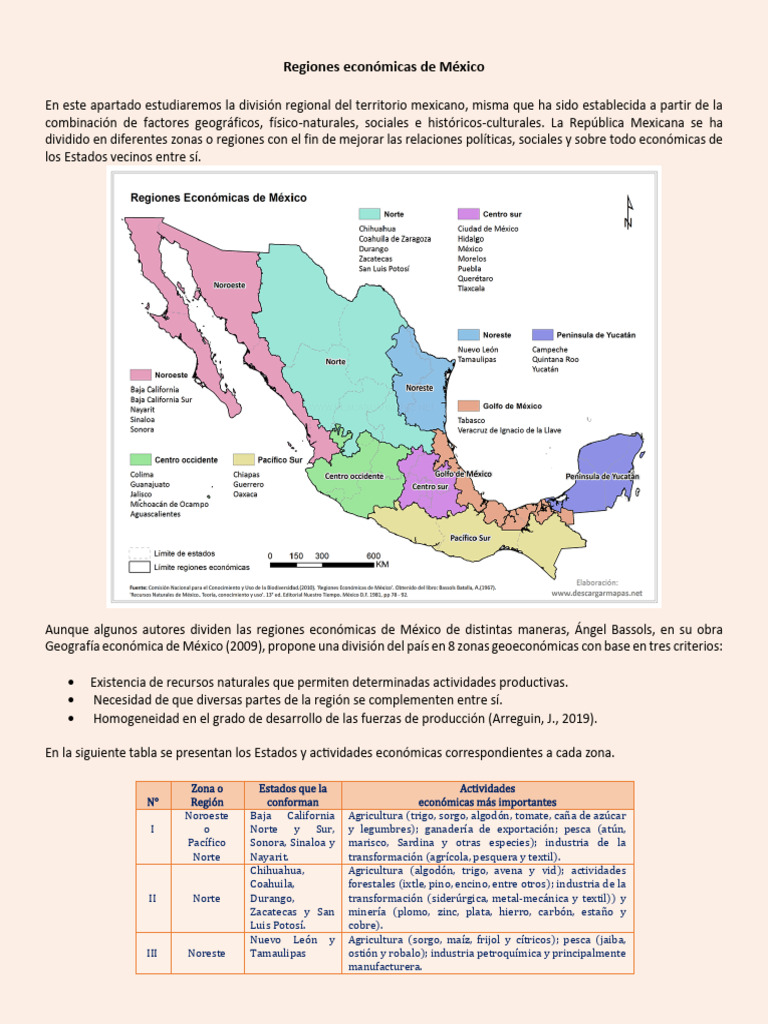 Regiones Económicas de México | PDF | México | Economias