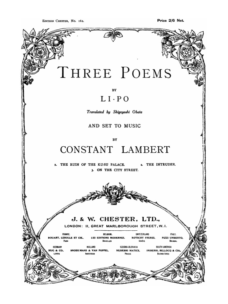 Lambert - 3 Poems by Li-Po | PDF