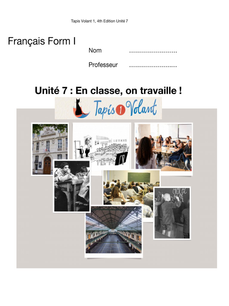 Vocabulaire de l'Unité 7 | PDF