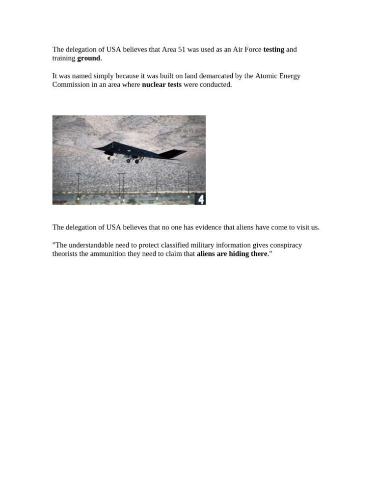 USA's View on Area 51 and Aliens | PDF