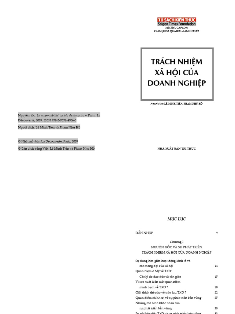 Trach Nhim Xa Hi Ca Doanh Nghip | PDF