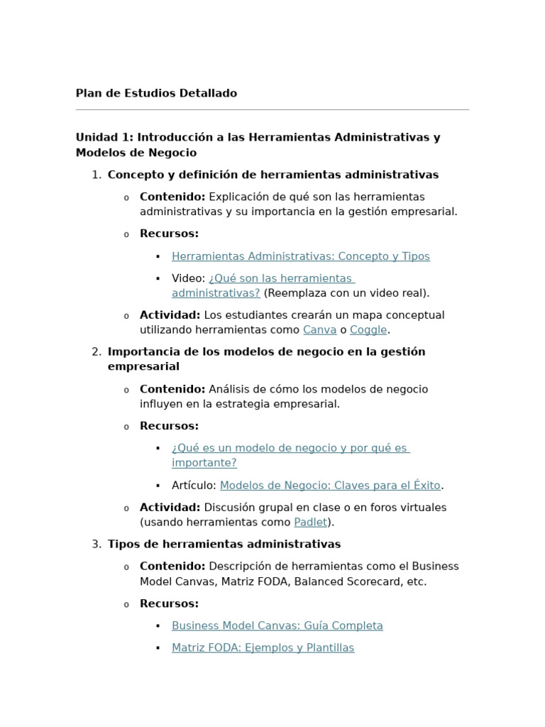 Introducción A Las Herramientas Administrativas y Modelos de Negocio