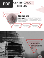 Certificado de Treinamento NR 35 | PDF