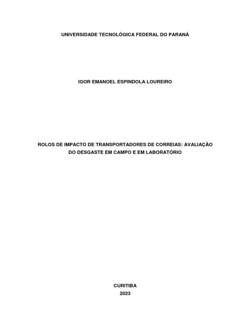 Desgaste de Rolos de Impacto em Transportadores | PDF | Vestir-se | Dureza