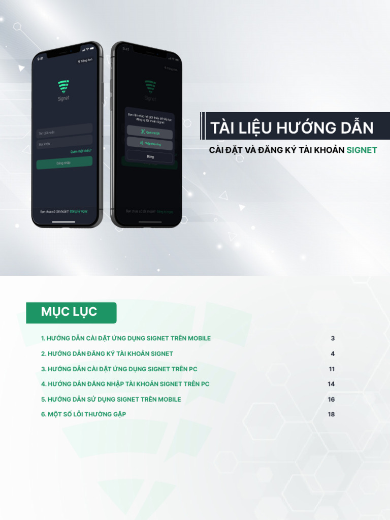 HD Cai Dat Va Dang Ky Tai Khoan Signet - 16122024 | PDF