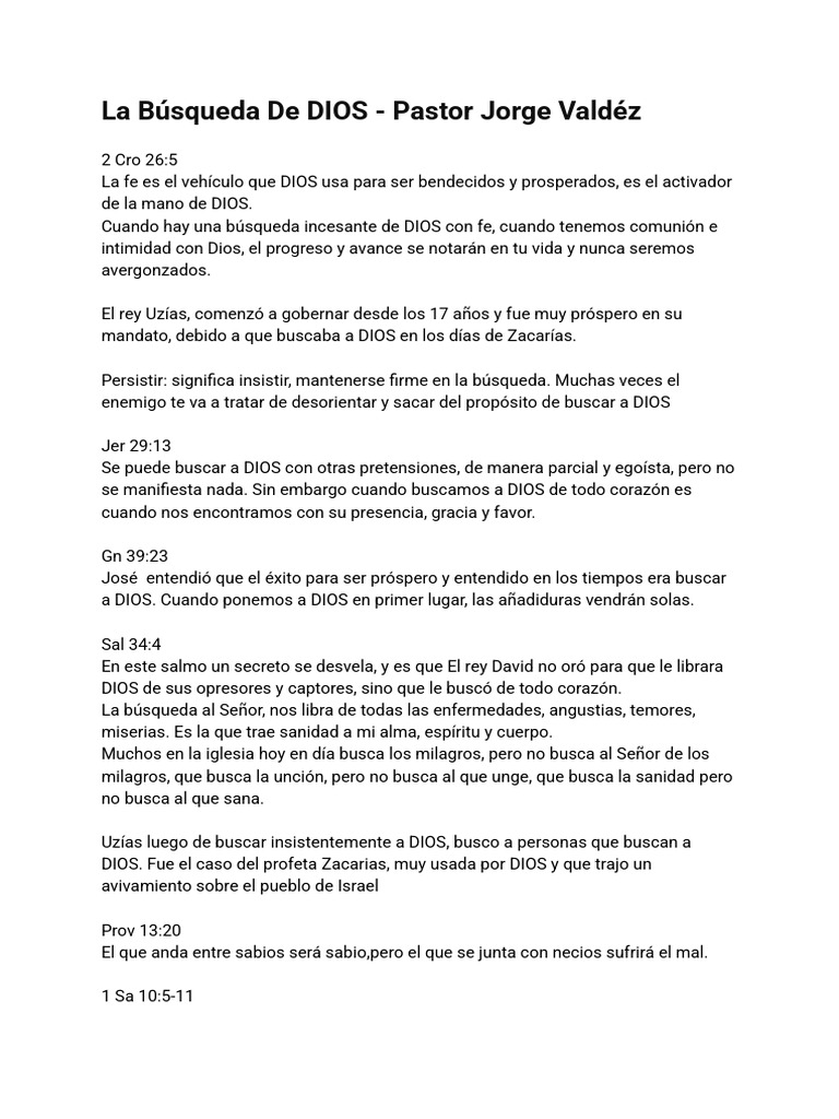 La Búsqueda de Dios y la Prosperidad | PDF