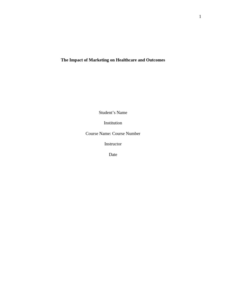 Marketing's Role in Healthcare Outcomes | PDF | Health Care | Marketing