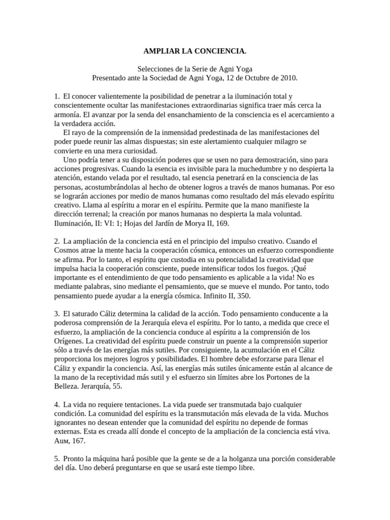 Ampliación de la Conciencia | PDF | Pensamiento | Conocimiento