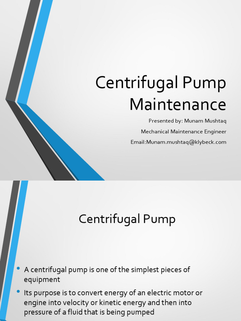Centrifugal Pump Maintenance Guide | PDF | Pump | Turbomachinery