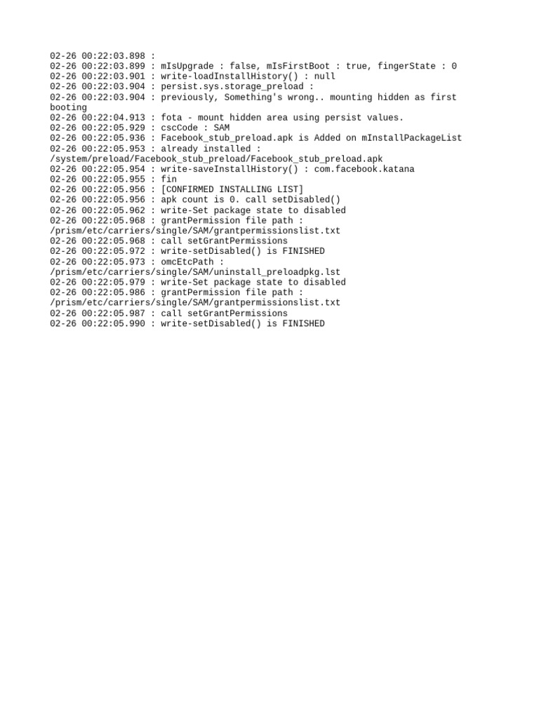 Android First Boot Installation Log | PDF