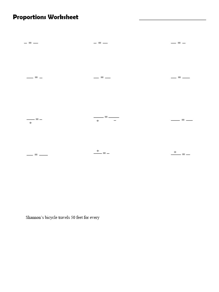 5 - Proportions Worksheet | PDF