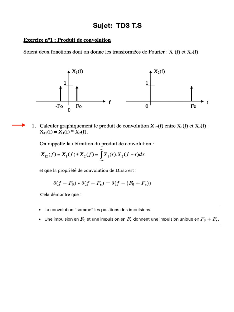 Convolution et échantillonnage en TD3 T.S | PDF