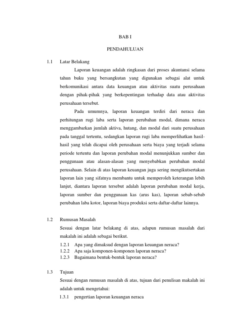 Laporan Keuangan Neraca