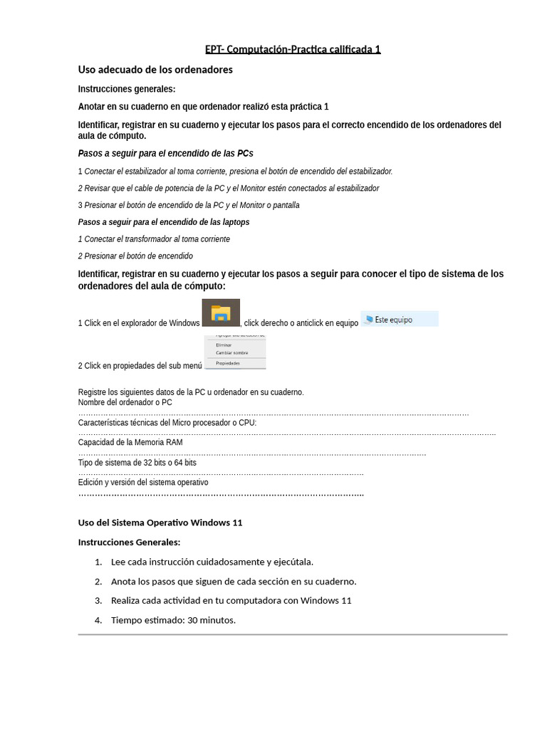 Practica calificada W11 | PDF | Archivo de computadora | Microsoft Windows