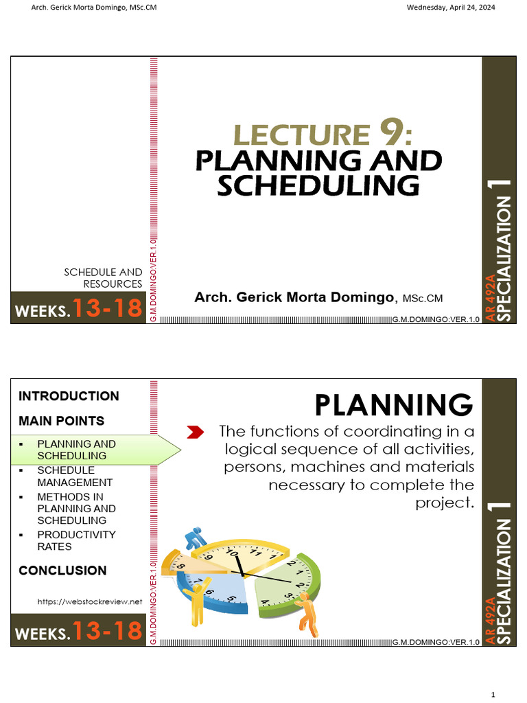 Construction Project Scheduling Guide | PDF
