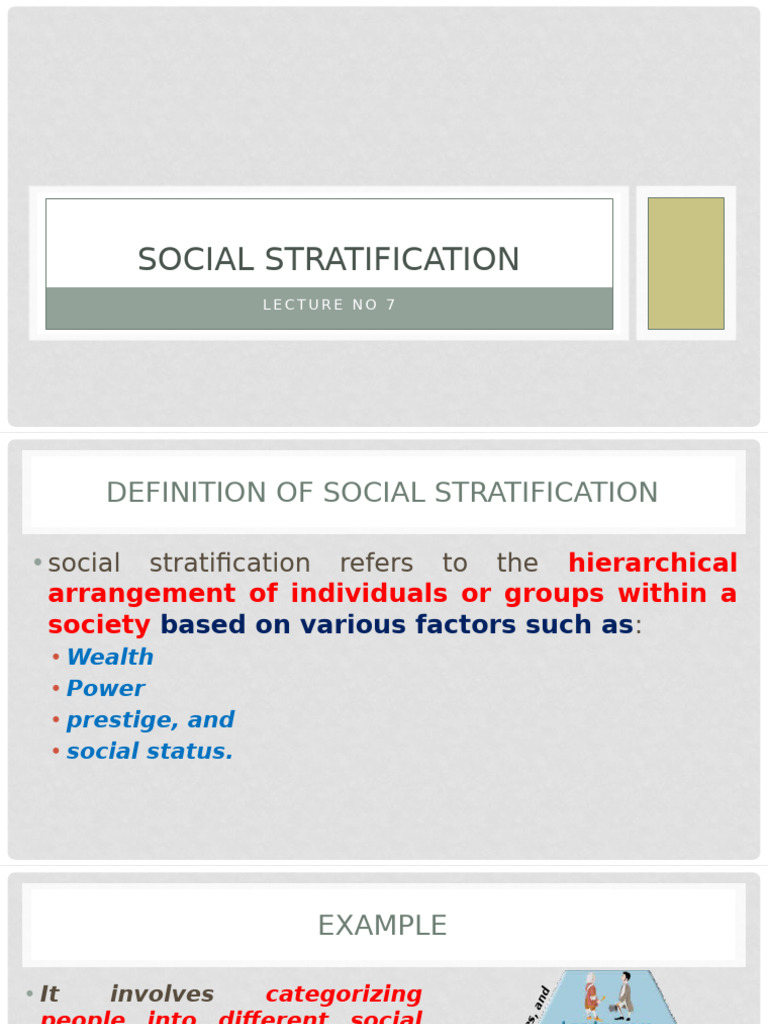 Sociology Lecture No. 8 | PDF | Social Stratification | Social Mobility