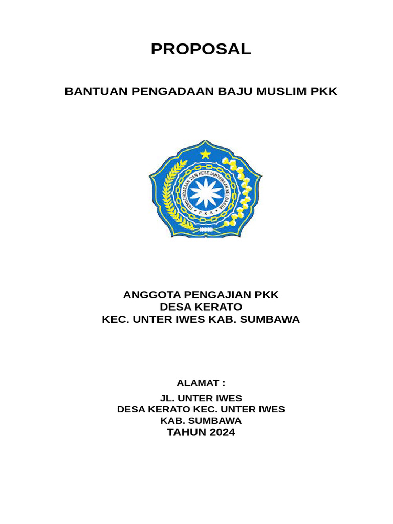 Proposal Baju Seragam PKK Desa Kerato | PDF