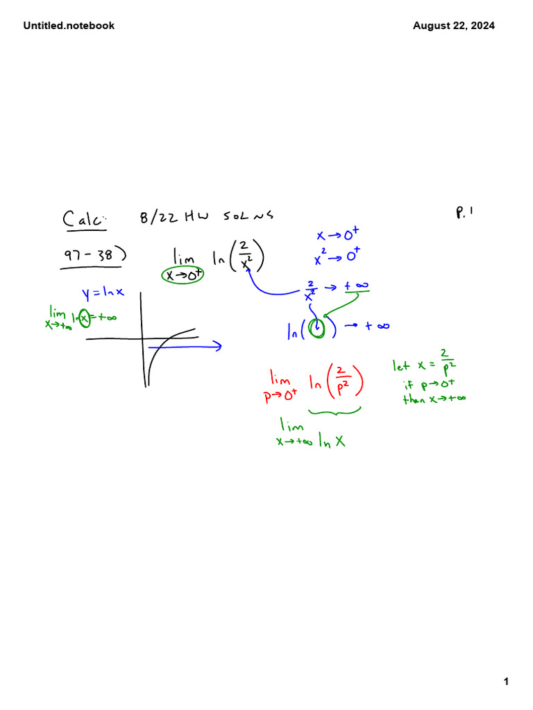 AP Calc - HW Solutions - 8.22.24 p1 | PDF