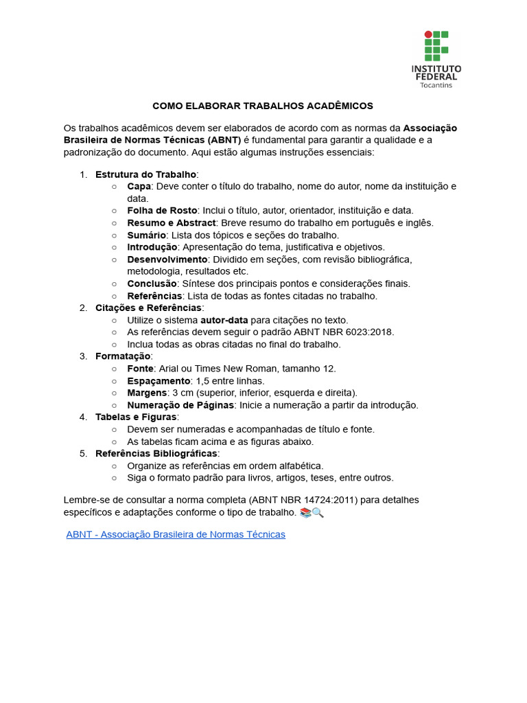 Guia Prático para Trabalhos Acadêmicos ABNT | PDF