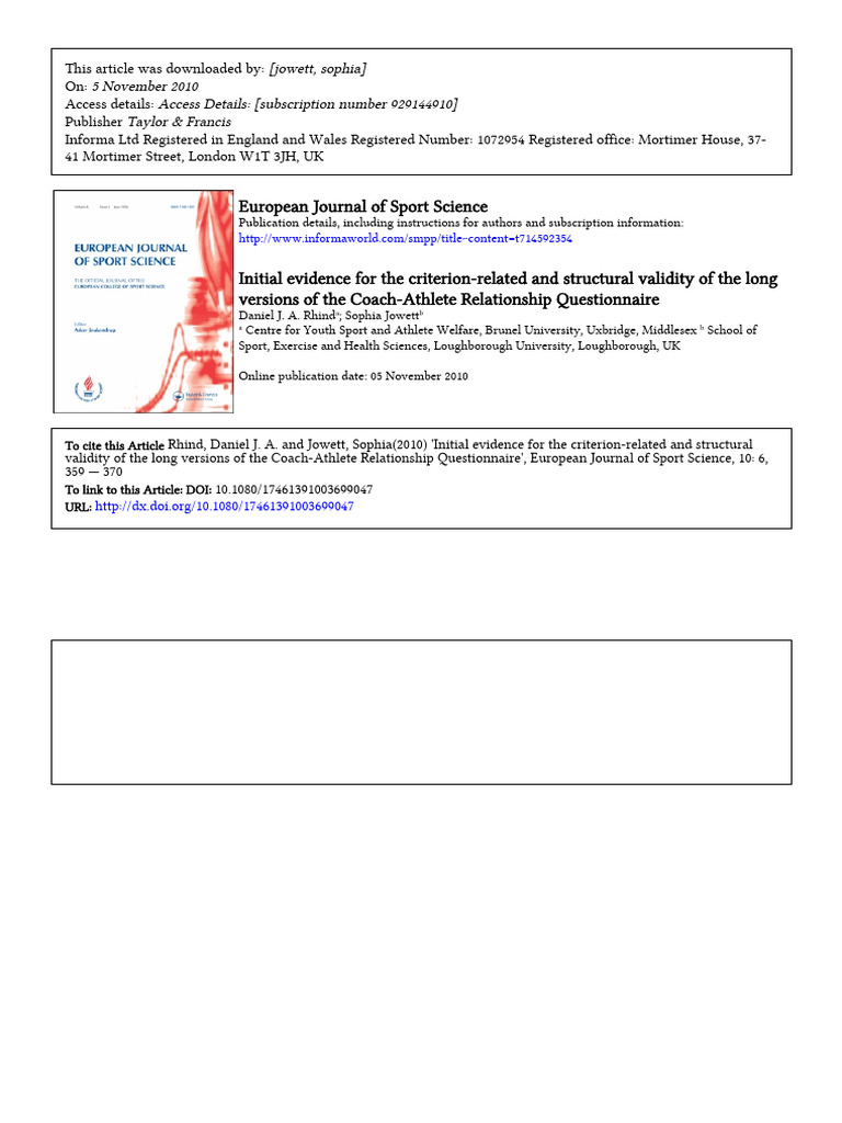 Initial Evidence For The Criterion-Relat | PDF | Validity (Statistics ...