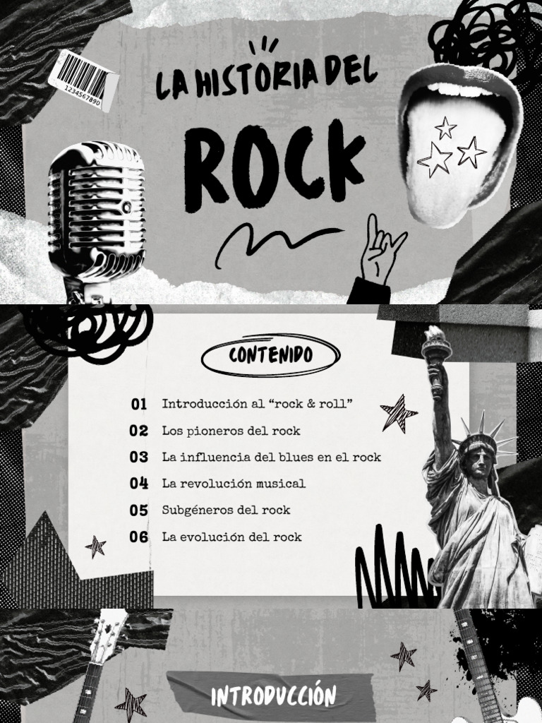 Presentación Historia Del Rock Collage Blanco y Negro | PDF | Estilos ...