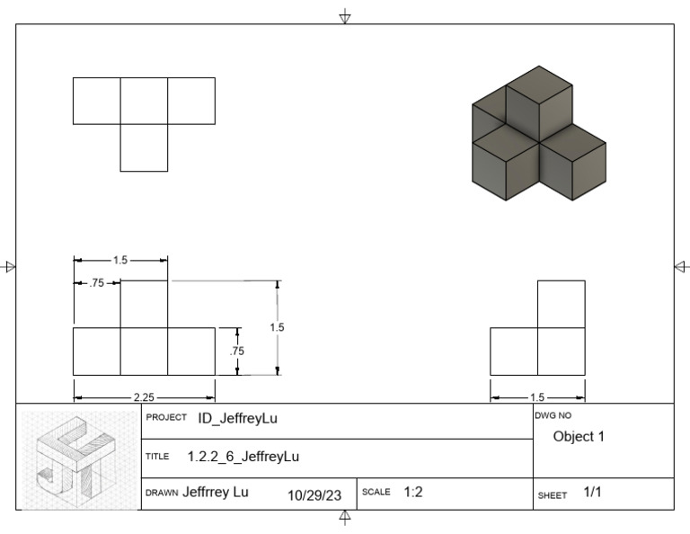 1.2.3 - Four - Objects - Multiview - 1 - JeffreyLu v1 | PDF