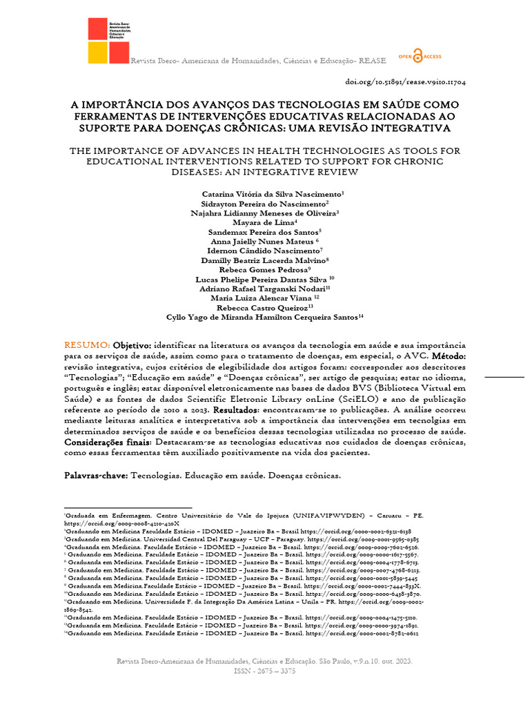 Avanços Tecnológicos em Saúde e Educação | PDF | Science