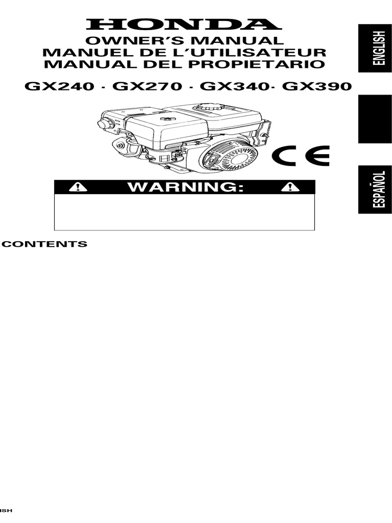 GX 340 | PDF | Gasoline | Throttle