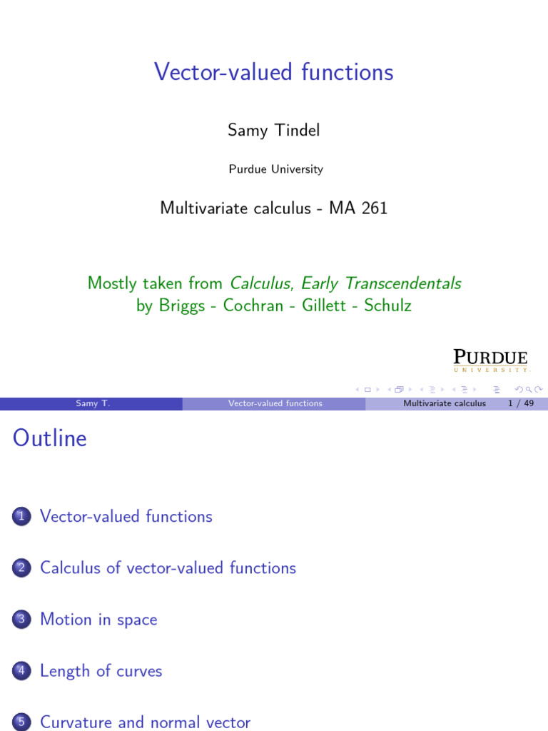 Understanding Vector-Valued Functions | PDF | Curvature | Acceleration