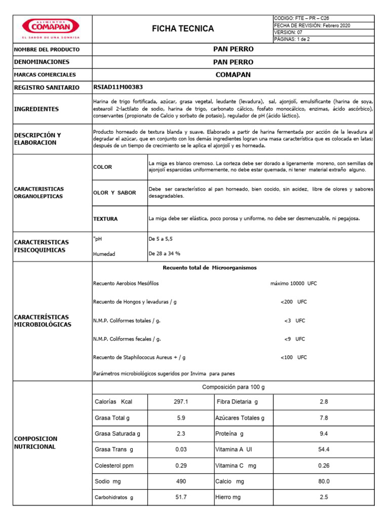 FT Pan Perro | PDF | Panes | Alimentos
