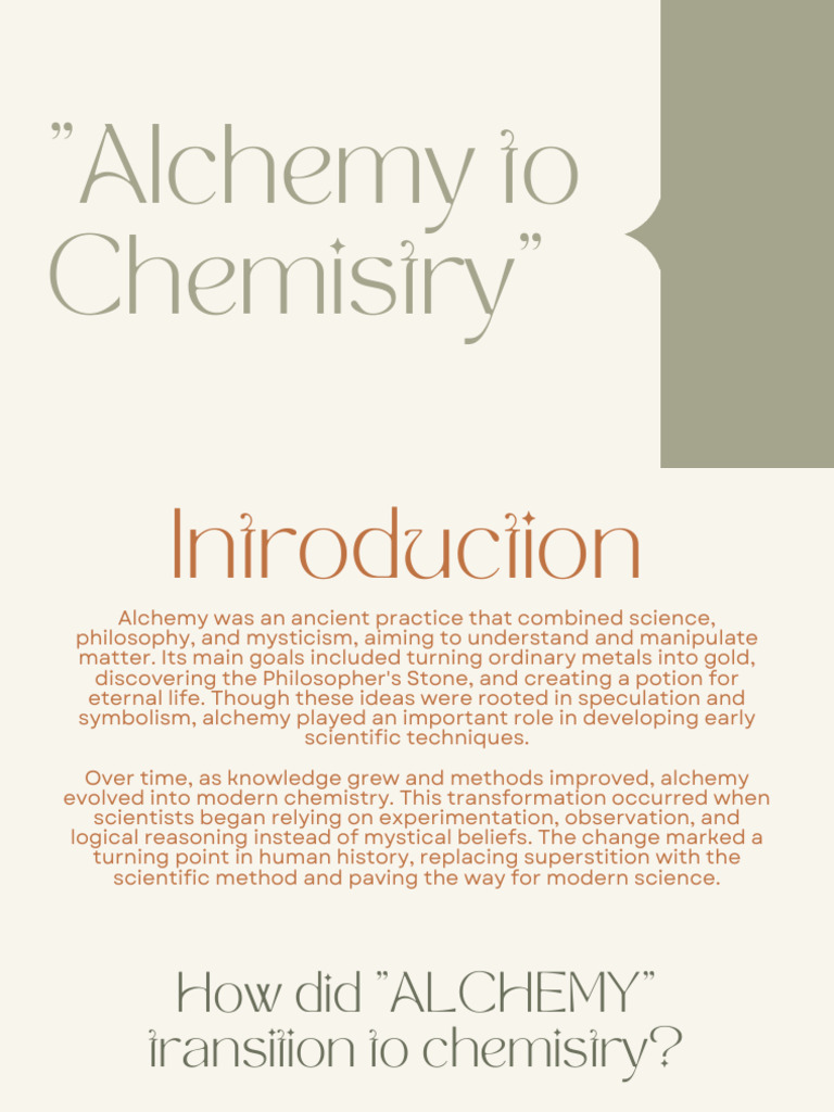 Alchemy's Evolution to Modern Chemistry | PDF | Alchemy | Chemistry