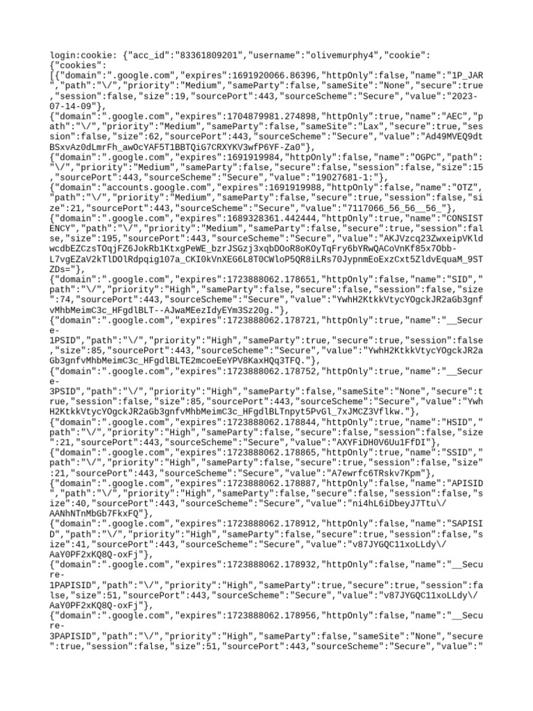 Google Account Cookie Data | PDF | Http Cookie