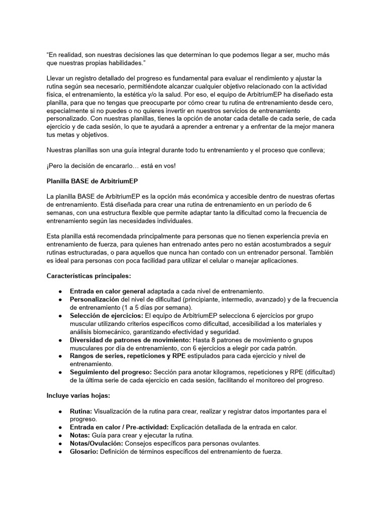 Definición planillas BASE y PREMIUM | PDF