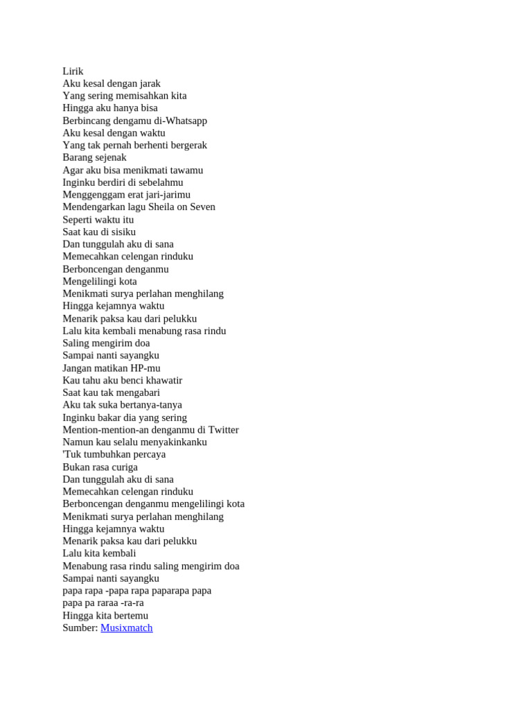 Lirik Lagu Celengan Rindu | PDF