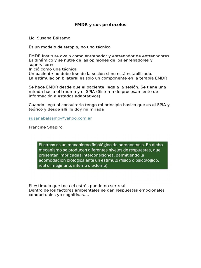 EMDR y Sus Protocolos | PDF