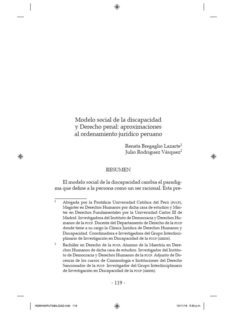 Modelo social de la discapacidad y derecho penal | PDF | Invalidez ...