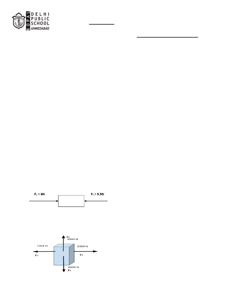 Class 8 Force and Pressure Worksheet | PDF | Force | Pressure