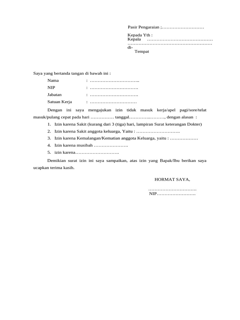 Format Surat Izin | PDF