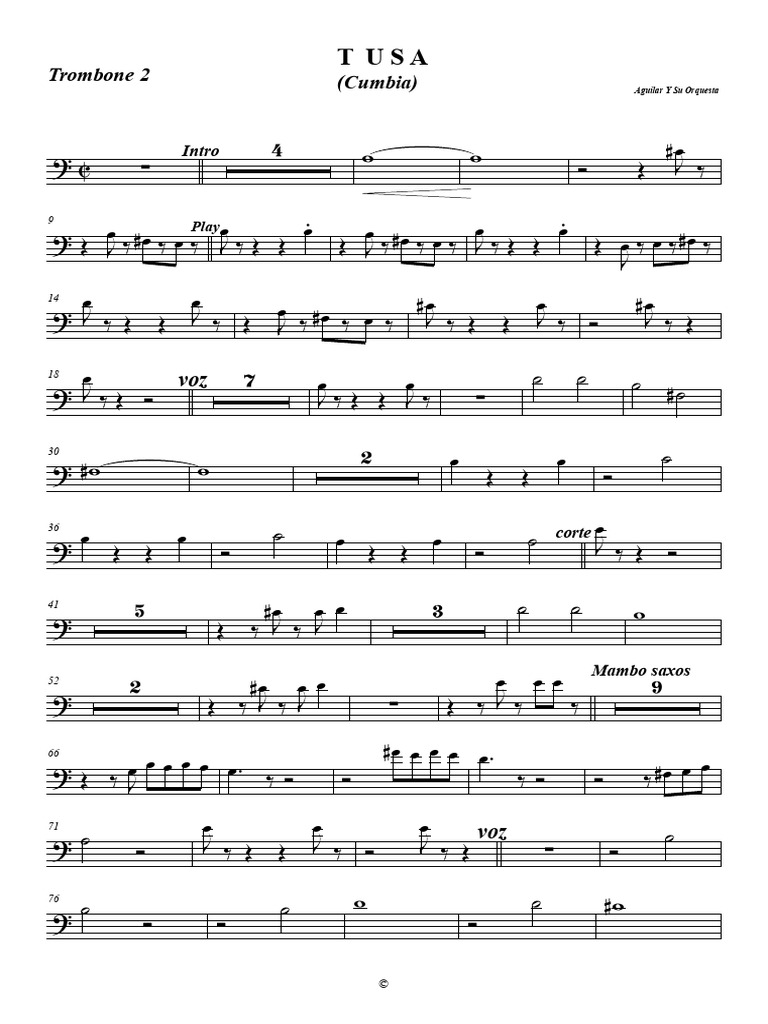 TUSA (Cumbia) - Trombone 2 | PDF