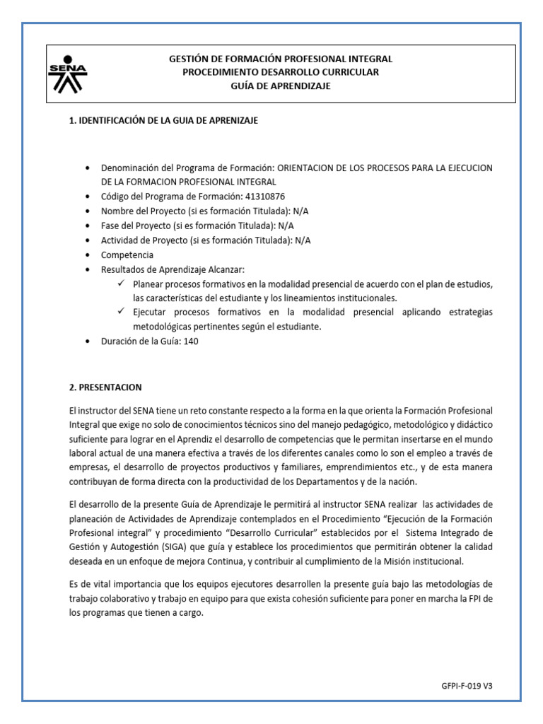 Guía para Instructores SENA en FPI | PDF | Evaluación | Aprendizaje