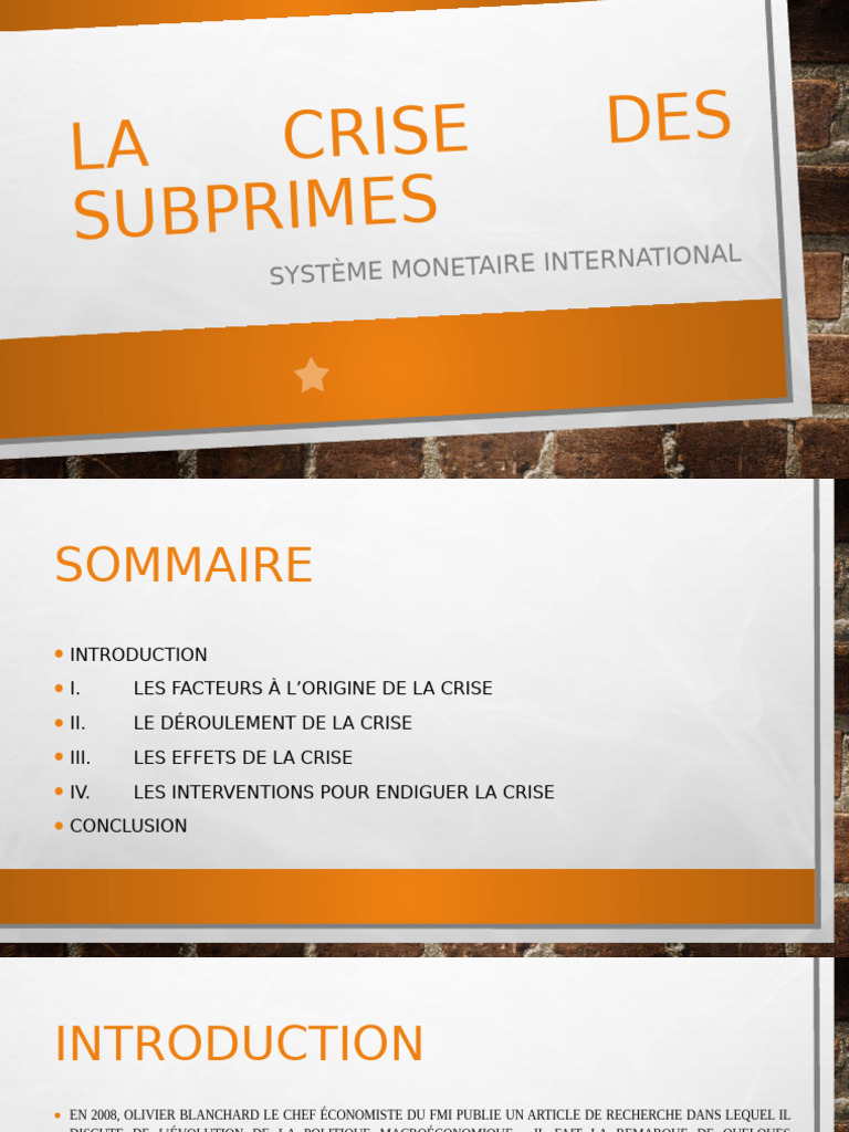 Crise des Subprimes : Causes et Conséquences | PDF | Crise des ...