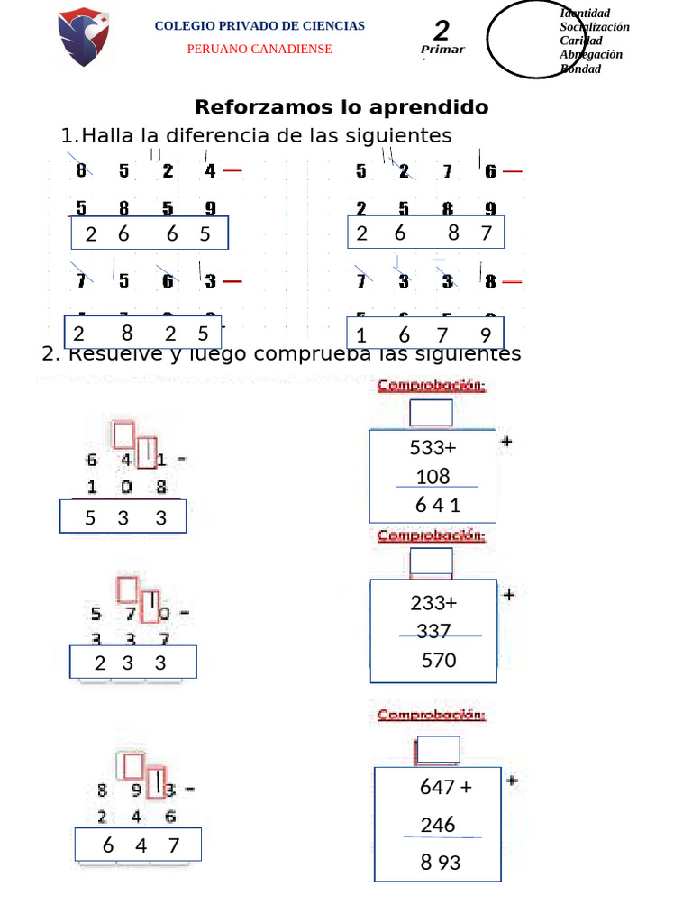 Reforzamiento de Matemática - 2° | PDF | Operaciones militares ...