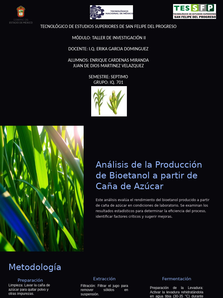 Analisis de La Produccion de Bioetanol A Partir de Cana de Azucar | PDF ...